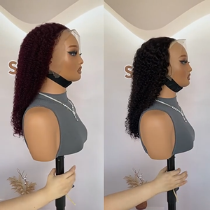 <span class=keywords><strong>ISEE</strong></span> Wholesale Perruque en dentelle HD transparente 360, cheveux vierges longs noirs pour femmes, sans colle, cheveux humains vietnamiens bouclés crépus - Product Image 2