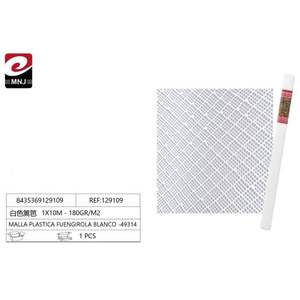 Malla Plástica Rectangular Blanca de 1x10m para Exteriores, 180gr/m² con Tratamiento de Superficie 49314, Rectangular BLANCO - Product Image 1