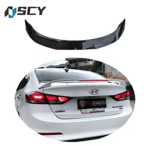 Para Hyundai Elantra spoiler 2016-2019 Elantra spoiler con luz Material plástico ABS de coche ala trasera Color Spoiler trasero