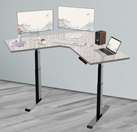 Bureau de travail moderne et intelligent, Table d'ordinateur en forme de L, hauteur réglable, bureau élévateur électrique