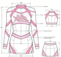 Conjunto completo de sujetador y pantalón corto de uniforme de porristas con pedrería personalizada para mujer, diseño de ropa de práctica para equipos de baile