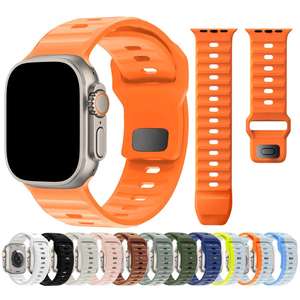 Correa de Silicona Ancha y Suave con Hebilla Metálica Cuadrada para Apple Watch 7/8/9/10/Ultra, Correa de Reloj de 42/44/45/49mm para IWatch - Product Image 1