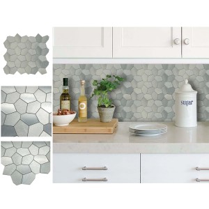 Brush Steel Effect Waterproof Peel and <strong>Stick</strong> Mosaic Wall Tile Sticker <strong>Backsplash</strong> <strong>Stick</strong> <strong>on</strong> Wall - Product Image 2