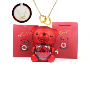 <span class=keywords><strong>GR</strong></span> nueva llegada regalo abrazando oso de peluche joyería giratoria cajas de rosas eternas caja de regalo encantadora preservada cajas de flores personalizadas - Product Image 1