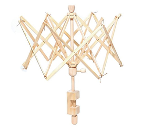 Charmkey Umbrella Swift Yarn Winder, Wooden Hand Operated Bobbin Winder Holder