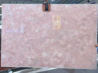 Grande dalle de quartz rose poli pour mur d'accentuation de luxe et plan de travail de cuisine