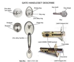 Maniglia per Serratura Stile Americano di Alta Qualità, <span class=keywords><strong>in</strong></span> Lega di Zinco con Cilindro <span class=keywords><strong>in</strong></span> Ottone Massiccio, Chiavistello Regolabile, Facile da Installare - Product Image 6