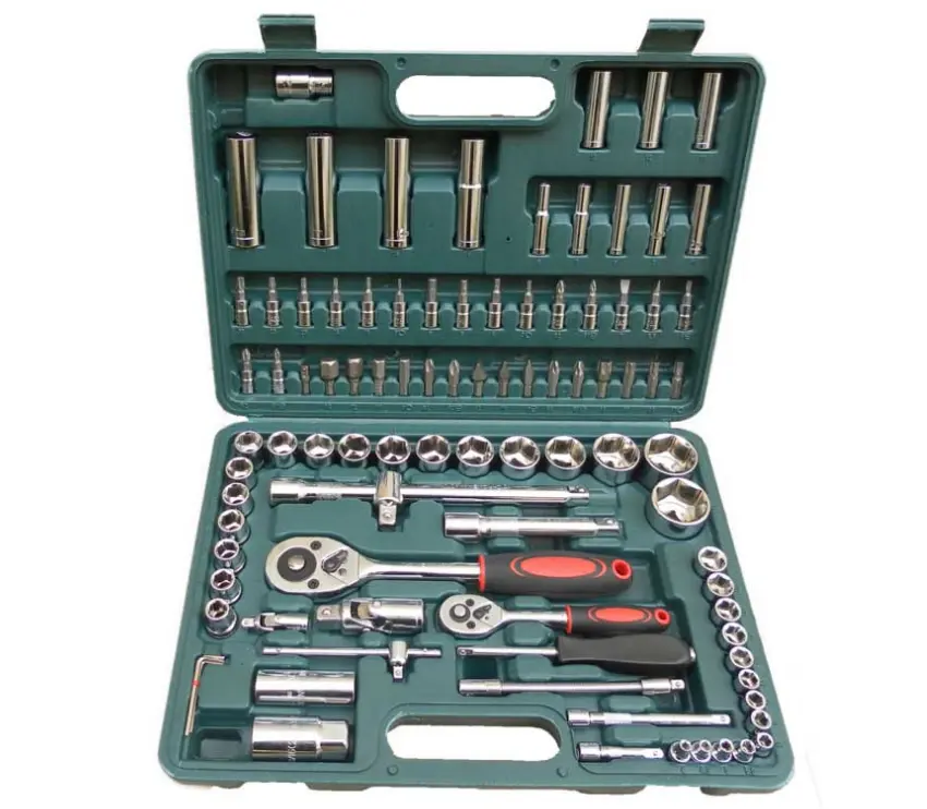 Boîte à outils de matériel 94 ensembles de combinaison de manchon outils de réparation automobile ensemble de clés à cliquet manuel ensemble d'outils