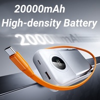 Power Bank 22.5W 20000mAh Terlaris dengan Port Type-C & Micro USB, Kabel Terintegrasi, Pengisian Daya Nirkabel, Layar LED, Pengisi Daya Cepat