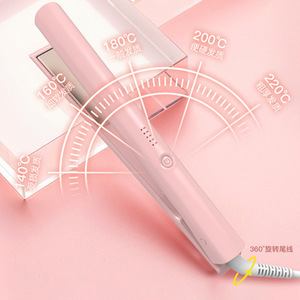 Hair Straightener And Curling Iron 2 In 1 PTC Fast Heating Electric For Dry Hair Pink And Black - Product Image 1