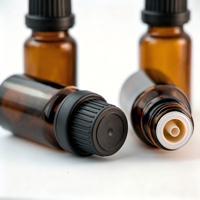 Flacon compte-gouttes en verre ambré de 10 ml pour huiles essentielles avec bouchon inviolable