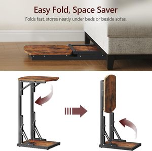 Mesa de Centro Plegable Moderna, Mesa Auxiliar <span class=keywords><strong>para</strong></span> Sofá, <span class=keywords><strong>para</strong></span> Espacios Pequeños, Portátil, Duradera, de Madera MDF, Bandeja <span class=keywords><strong>para</strong></span> <span class=keywords><strong>TV</strong></span>, Sofá Cama Deslizante - Product Image 4