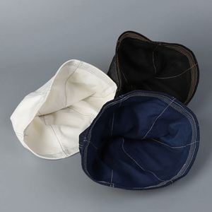 Chapeau Bob en Jean Style Japonais Rétro Tendance Printemps-Été 2025 pour Homme, Style Neutre, avec Coutures Extérieures - Product Image 4