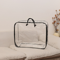 Sac à fermeture éclair en PVC durable avec fil d'acier pour l'emballage de couettes, impression personnalisée par estampage à chaud, couleur transparente personnalisée, vente au détail et en gros