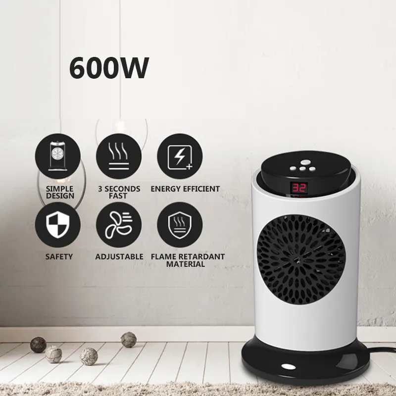 Новая мода 600 Вт Ptc мини номер портативный обогреватель, пульт дистанционного управления домашнего офиса нагнетатель теплого воздуха Электрический нагреватель с таймером