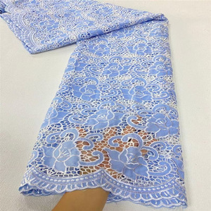 Tela Bordada Floral de Guipur Hecha a Mano, Moda Nigeriana para Mujer, Ecológica, 5 Yardas, Diseño Africano - Product Image 5