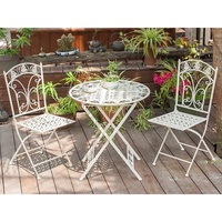 Tables colorées pliantes en fer forgé combinaison de chaises ensemble de trois pièces balcon loisirs créatifs magasin de thé table basse ensemble de chaises