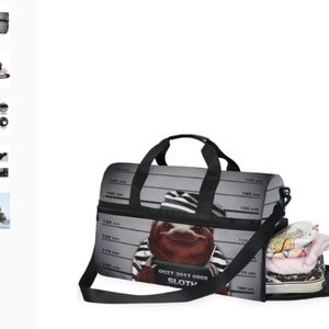 Customizable Fashion Business Duffle Bag Men Women Polyester Waterproof Glitter PU Leather Gym Duffel Travel Bag With Zipper - Product Image 6