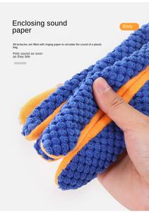 Juguetes Interactivos Ecológicos para Mascotas, Peluche de Pulpo y Calamar con Sonido, Resistentes a Mordidas, Compañeros Vocales para Perros - Product Image 5