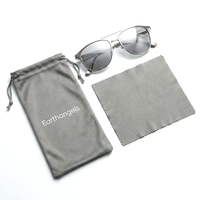 Étui souple en microfibre pour lunettes avec cordon de serrage pour lunettes et gadgets