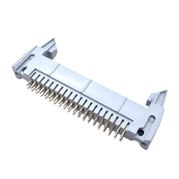 Conector de Placa de Circuito Impreso IDC de 40 Pines y 180 Grados, con Contacto de Latón de Paso de 2.54 mm, Clasificación IP68, Gris, con Oreja Corta y Expulsor