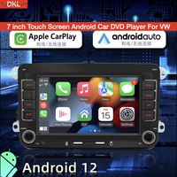 Nouveau 7 pouces voiture stéréo Android Auto grand écran tactile voiture musique stéréo 2g 64G Carplay GPS voiture lecteur DVD pour VW Golf Bora Caddy