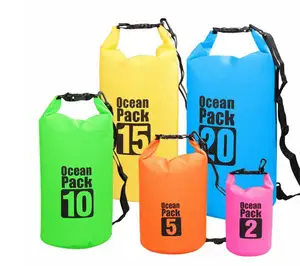 아마존 핫 세일 2L 5L 10L 15L 20L 30L PVC 자루 부동 보트 바다 팩 방수 건조 가방 배낭 수영 Drybag