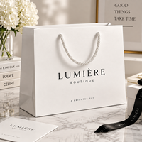 Sac de shopping en papier kraft blanc écologique personnalisé de qualité supérieure avec impression de logo pour les marques de mode