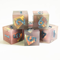 MINI PLANET Résine 16mm 6 pièces Jeu de dés polyédriques D6 faits à la main DND RPG Jeu de société Personnalisé Vente en gros 92g Chine