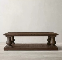 Table basse rectangulaire de style américain personnalisée Rhoohill, de haute qualité, en chêne, table d'appoint rétro artisanale