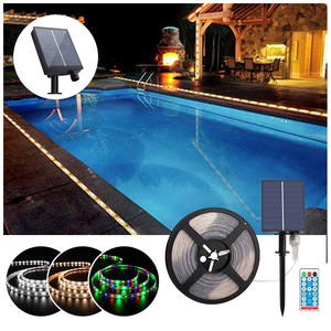 Tira <span class=keywords><strong>de</strong></span> Luces <span class=keywords><strong>LED</strong></span> RGB <span class=keywords><strong>para</strong></span> Exteriores, Alimentada por Energía Solar, con 8 Modos <span class=keywords><strong>de</strong></span> Iluminación, Impermeable, Decorativa, <span class=keywords><strong>para</strong></span> Jardín, Árboles y Piscina - Product Image 1