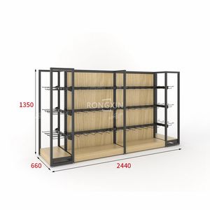 Kunden spezifische hölzerne einseitige Supermarkt Regal Convenience Store Metall Display Racks Holz Gondel Regale für Kosmetik Shop - Product Image 5