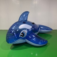 Juguete Inflable de Vinilo PVC Suave con Forma de Animal, Orca Azul Transparente y Ballena Inflable SPH con 2 Asas