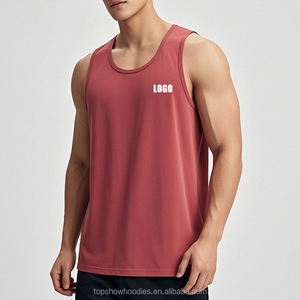 OEM 사용자 정의 100% 면 헤비웨이트 훈련 조끼 보디 빌딩 근육 피트니스 스트링거 실행 싱글 렛 체육관 탱크 탑 남성용 - Product Image 3