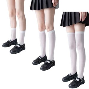 Women's Thigh High Socks Solid Color Anti-slip Breathable Over The Knee Socks For Youth Casual Wear - Product Image 3