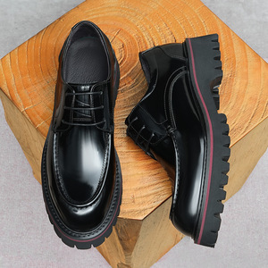 Chaussures Derby pour hommes, fabriquées à la main, sur mesure, polyvalentes, à lacets, tendance, avec semelle extérieure en cuir véritable et bout rond - Product Image 5