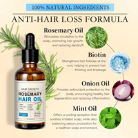 Huile d'arbre à thé d'argan de marque privée de romarin pour la croissance des cheveux-bloqueur de DHT et antipelliculaire vente en gros