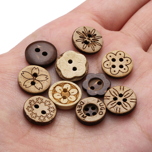 Nút Vỏ Dừa 12.5Mm Thiên Nhiên Vòng Biểu Đồ Nút Biểu Tượng Tùy Chỉnh 2 Mắt Sừng Nút Cho May Trên Bé Quần Áo Áo Áo Sơ Mi - Product Image 4