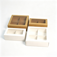 Boîte d'emballage pour cupcakes en papier kraft mat, biodégradable, recyclable, réutilisable, avec compartiments séparés de type tiroir, options personnalisées