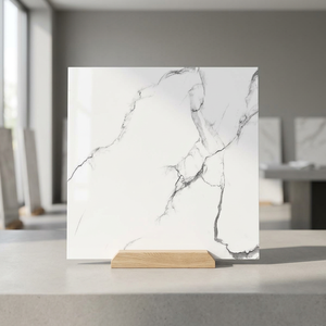 Azulejos de Porcelana de Lujo Carrara Brillante de 600x600 mm, Acabado de Mármol Brillante, Pisos de Primera Calidad - Product Image 2