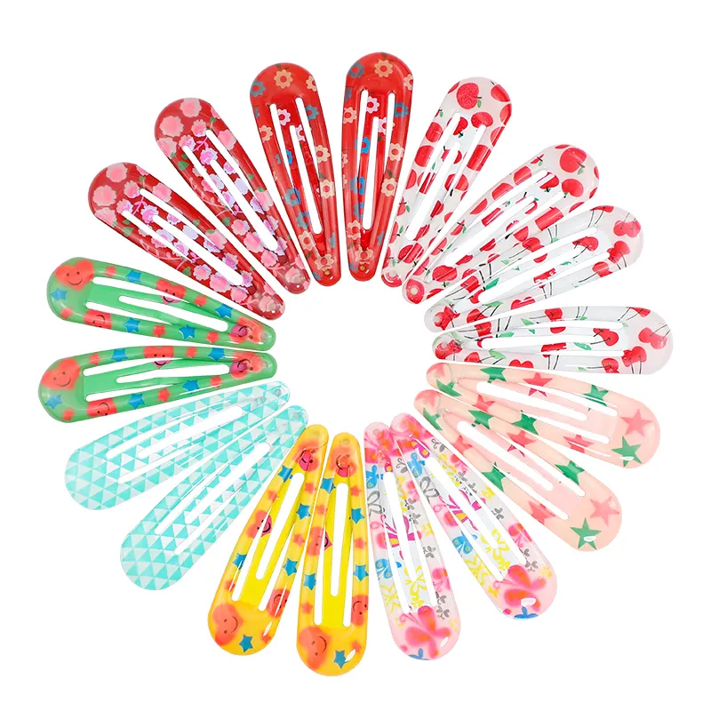 High quality Printed kids Hair Clip baby Barrettes Snap hair clips For Girls hair Accessory children accessories