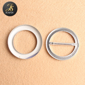 Hebilla de autocubierta, hebilla de cinturón redonda, cubierta de tela, en blanco - Product Image 4