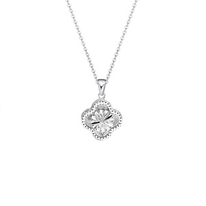 Şanslı dört yapraklı yonca S925 gümüş platin kaplama zirkon Trendy kolye lüks niş High-End rüya <span class=keywords><strong>Catcher</strong></span> kolye - Product Image 2
