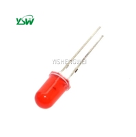 100pcs 5mm Diffusé ROUGE LED Diode DIP Rond Grand Angle À Travers Le Trou 2 Broches LED Lampe À Diode Électroluminescente 1.8-2.0V