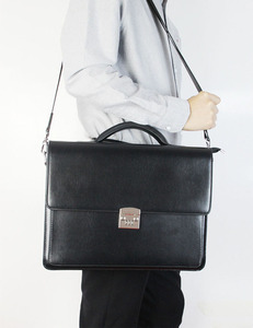 กระเป๋าเอกสารหนังแท้สไตล์อังกฤษย้อนยุคสำหรับผู้ชายกระเป๋าถือแบบวินเทจพร้อมล็อครหัสผ่านสำหรับคอมพิวเตอร์และกระเป๋าแล็ปท็อป - Product Image 3