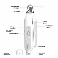 Tondeuse Électrique Intelligente Rechargeable 2-en-1 pour Animaux de Compagnie (Chiens et Chats) avec LED – Outil Efficace et Multifonctionnel pour le Nettoyage et la Coupe des Griffes
