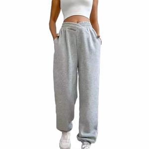 Pantalons de jogging pour femmes sur mesure OEM avec poche oblique, taille mi-haute, coton confortable, ample, décontracté, pantalon de survêtement - Product Image 1