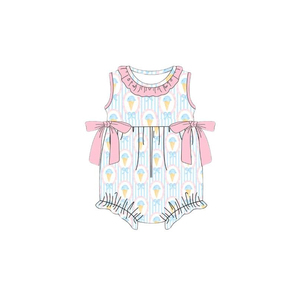 SR4022 RTS Mono sin mangas para bebé, con estampado floral y rayas, estilo zanahoria, para niña, venta al por mayor - Product Image 1