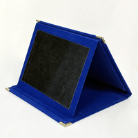 Plaque de velours bleue, rouge et noire pliable, plaque de velours pour certificat, récompense avec plaque dorée, argentée, bronze ou noire MH-FJ0121