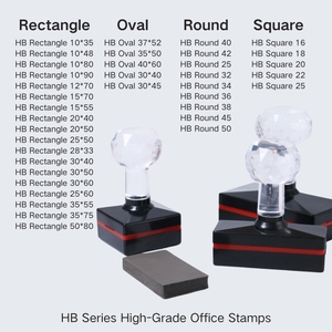 Soporte para sellos preentintados HB50 38 40 42 45 con mango de cristal fotosensible y almohadilla de tinta de <span class=keywords><strong>espuma</strong></span> de 7 mm para sellos flash - Product Image 2